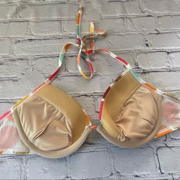 Victoria's Secret Padded Multi Color Bikini Top Size 34D - Picture 2 of 3